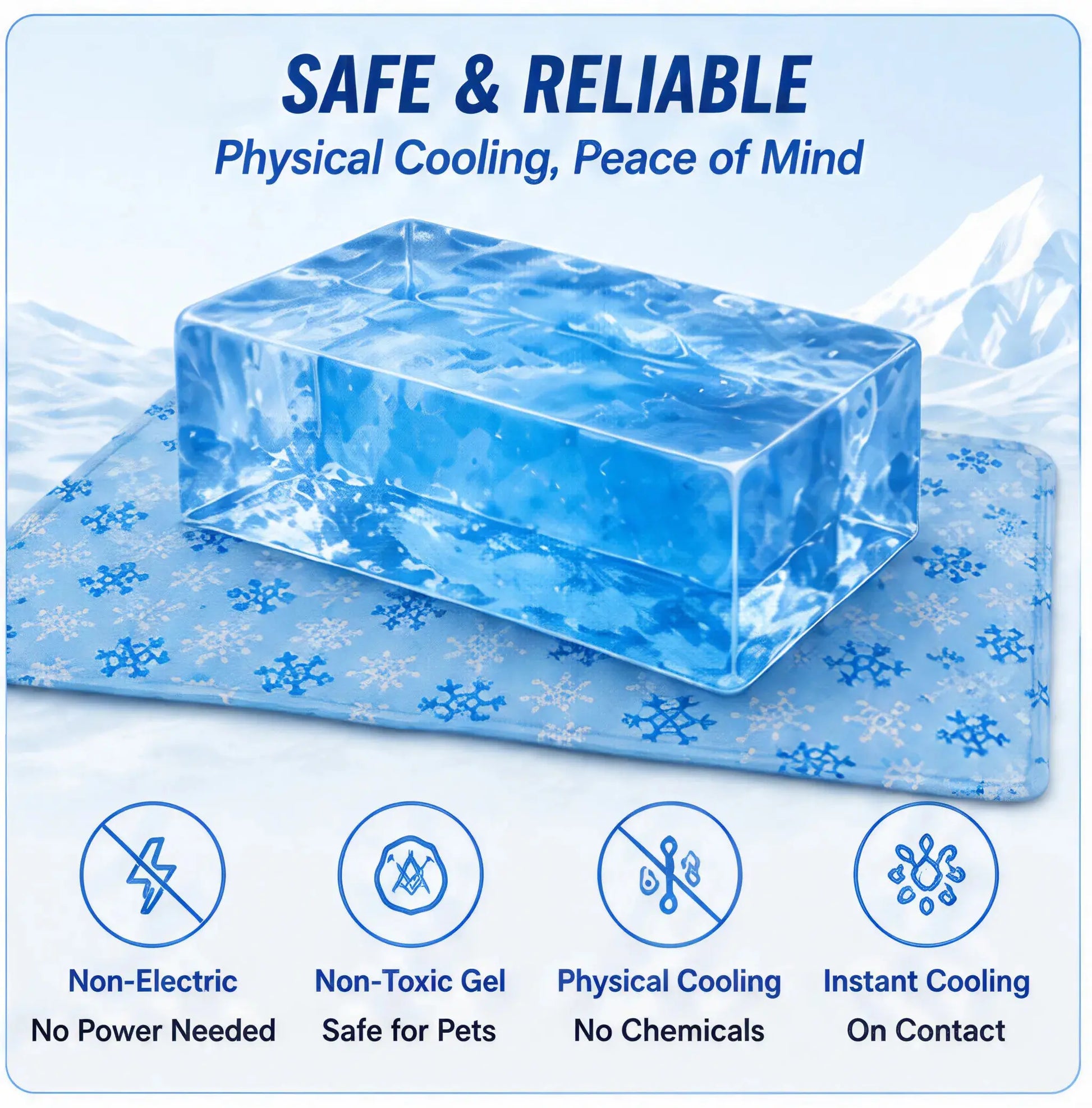 Pet Cool Pad - Washable Gel, Waterproof Ice Silk Pad for Dogs & Cats, Suitable for Couch, Crate (Sizes S-L)