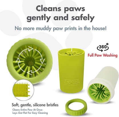 Mudbuster Medium Dog Paw Cleaner in Green - Fits 1.5"-2.5" Wide Paws, Portable Paw Washer for Muddy Paws, Dog Paw Cleaning Cup with Gentle Silicone Bristles, Quick Clean Pet Paw Washer