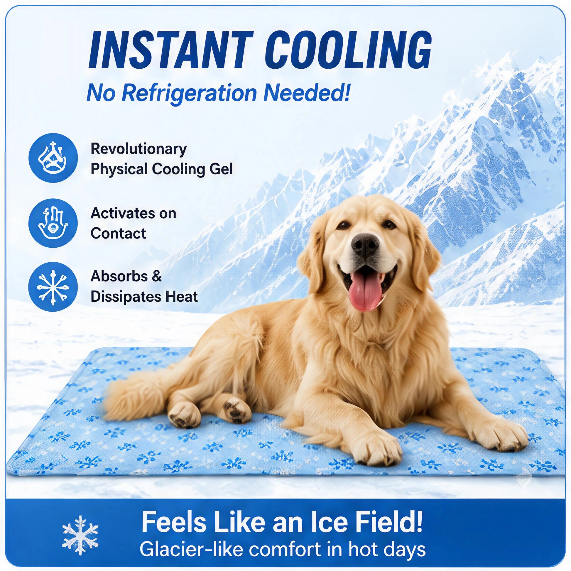 Pet Cool Pad - Washable Gel, Waterproof Ice Silk Pad for Dogs & Cats, Suitable for Couch, Crate (Sizes S-L)